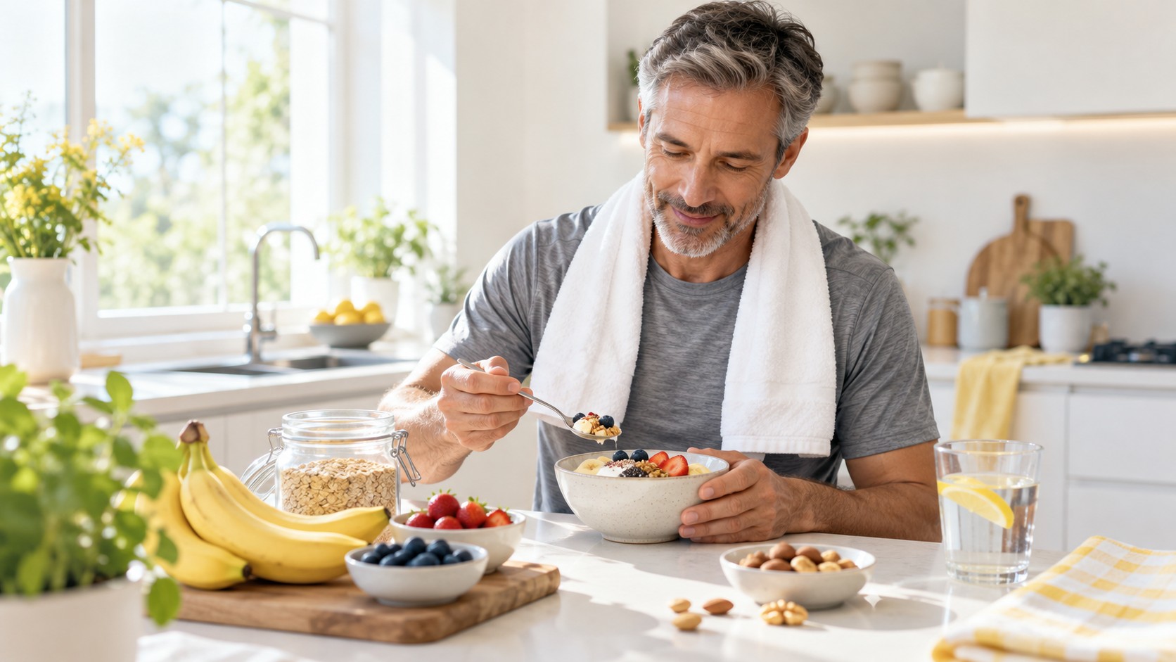 Balanced meal with varied everyday foods